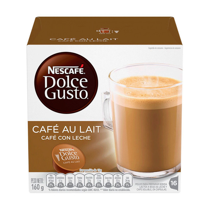 Café para Maquina Nescafé Dolce Gusto Au Lait Caja x 16 Capsulas